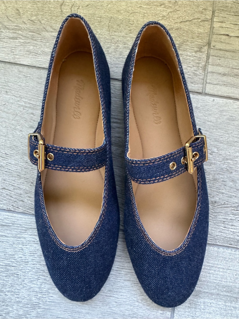 Madewell The Remy Mary Jane Flat in Denim:
Sculptural Buckle Edition NWOT 5.5 - Picture 2 of 11